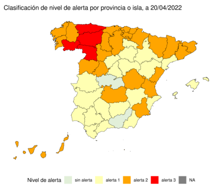 Nivel de alerta Galicia