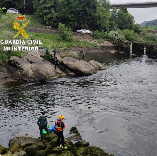 Dispositivo de búsqueda de un menor que fue arrastrado por la corriente en el Miño a su paso por Arbo, y cuyo cadáver acabó siendo localizado a unos 350 metros. Su padre también falleció al tratar de auxiliarlo.