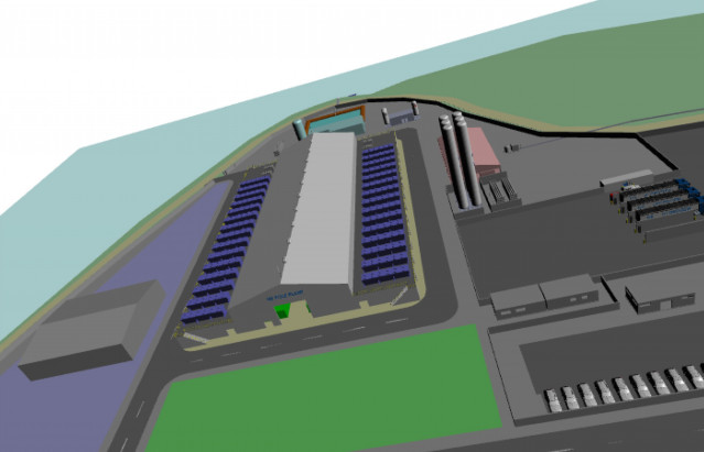 Proyecto de la central de hidrógeno verde que pormueven Reganosa y EDP en As Pontes (A Coruña).