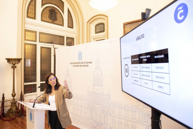 La alcaldesa de A Coruña, Inés Rey, tras la Junta de Gobierno local celebrada este miércoles