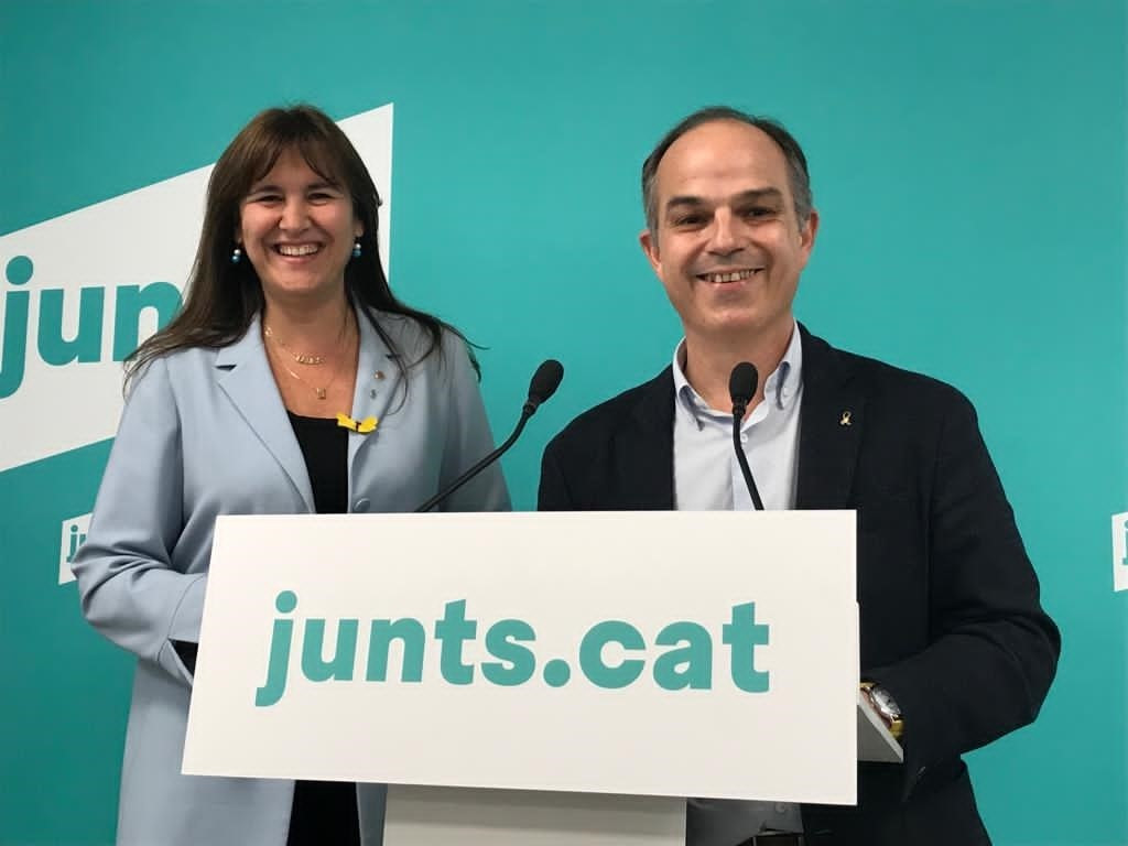 La presidenta del Parlament, Laura Borràs, i l'exconseller i vicepresident de Junts, Jordi Turull