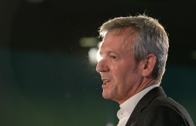 El candidato a la presidencia del PPdeG, Alfonso Rueda, en una reunión de la junta directiva provincial del PP, a 2 de mayo de 2022, en A Coruña, Galicia (España). El acto se produce con la vista puesta al de dirigentes tras la dimisión del presidente de