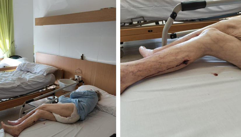 Dos de las imágenes sobre la presunta desatención médica a los ancianos en Mi Casa incluídas en un informe remitido por Vellez Digna el 5 de mayo a la Xunta y reenviado ayer a los medios