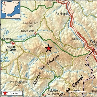 Temblor de tierra registrado en Triacastela (Lugo).