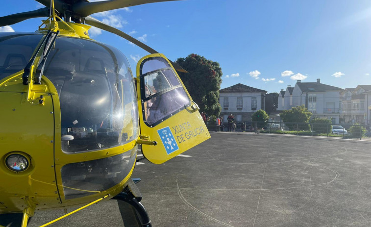 Evacúan en helicóptero a un operario de una obra en Marín tras sufrir un fuerte golpe con una grúa​