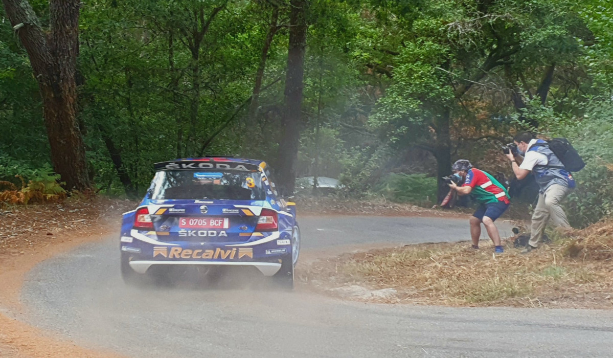 El coche del piloto José Antonio Suárez en la edición de 2020 del Rallye de Ourense en una foto en A Peroxa publicada por la organizacón