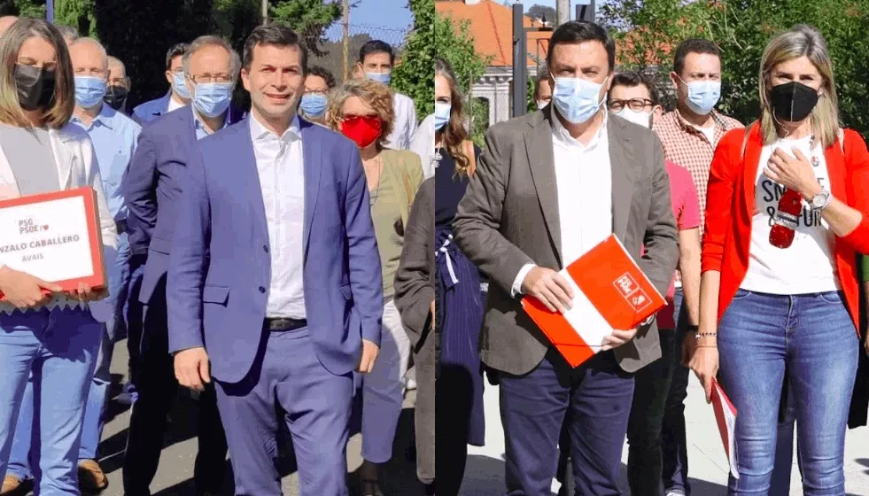 Caballero y Formoso en un fotomontaje de cuando el segundo ganu00f3 las primarias del PSdeG