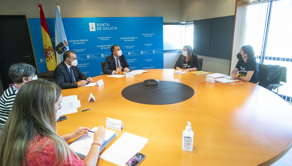 El conselleiro de Sanidade, Julio García Comesaña, se reúne con representantes de al Asociación querEndo, Mulleres con Endometriose.