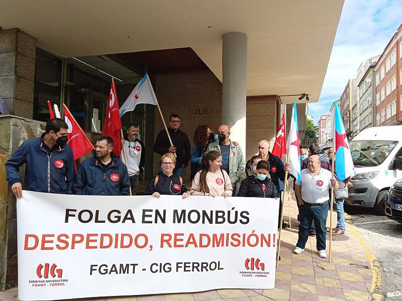 Protesta en Ferrol durante la huelga en Mobu00fas