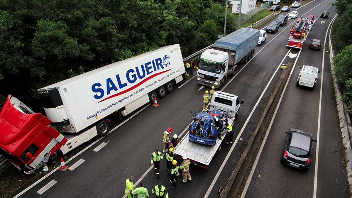 Accidente en Cervo en una imagen de la CRTVG