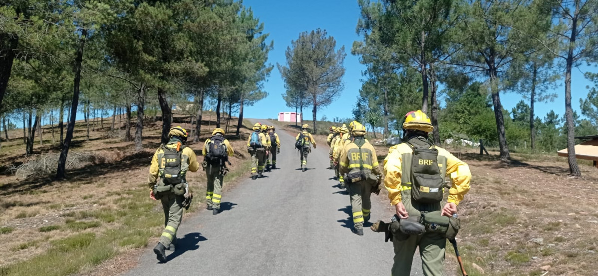 Miembros de la BRIF de Laza en una foto de Diario de un bombero