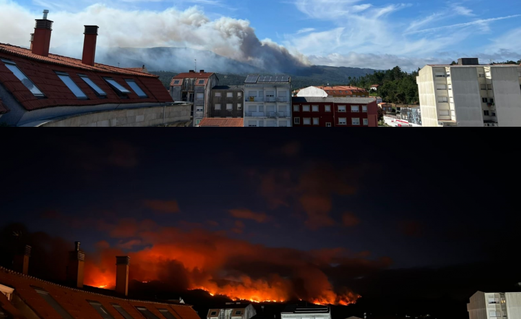 Incendios Galicia: Cures se dispara hasta las 350 hectáreas quemadas; el de Caldas, cerca de casas, hasta las 450