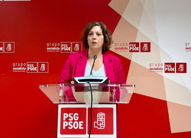 La diputada del PSdeG Begoña Rodríguez Rumbo en una rueda de prensa.