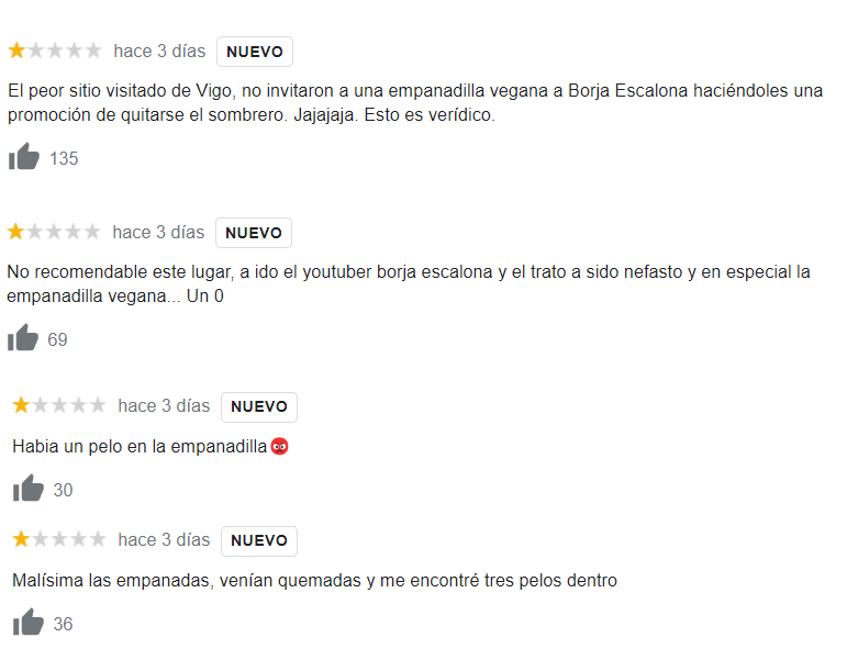 Malas reseu00f1as empanadillas