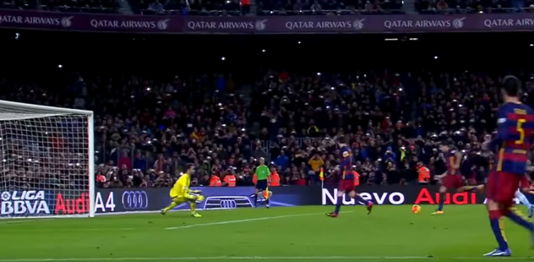 El polémico penalti-asistencia de Messi contra el Celta
