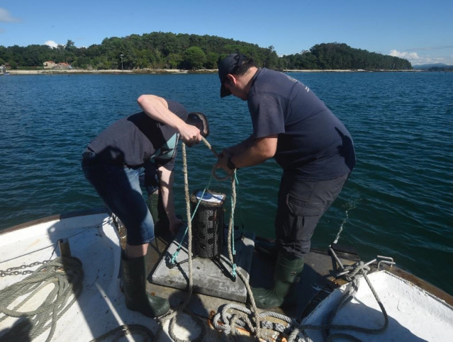 Colocación de las sondas en Ulla para continuar con el estudio de calidad del agua