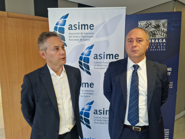 Enrique Mallón y Óscar Gómez en el evento de Asime y Aclunaga.
