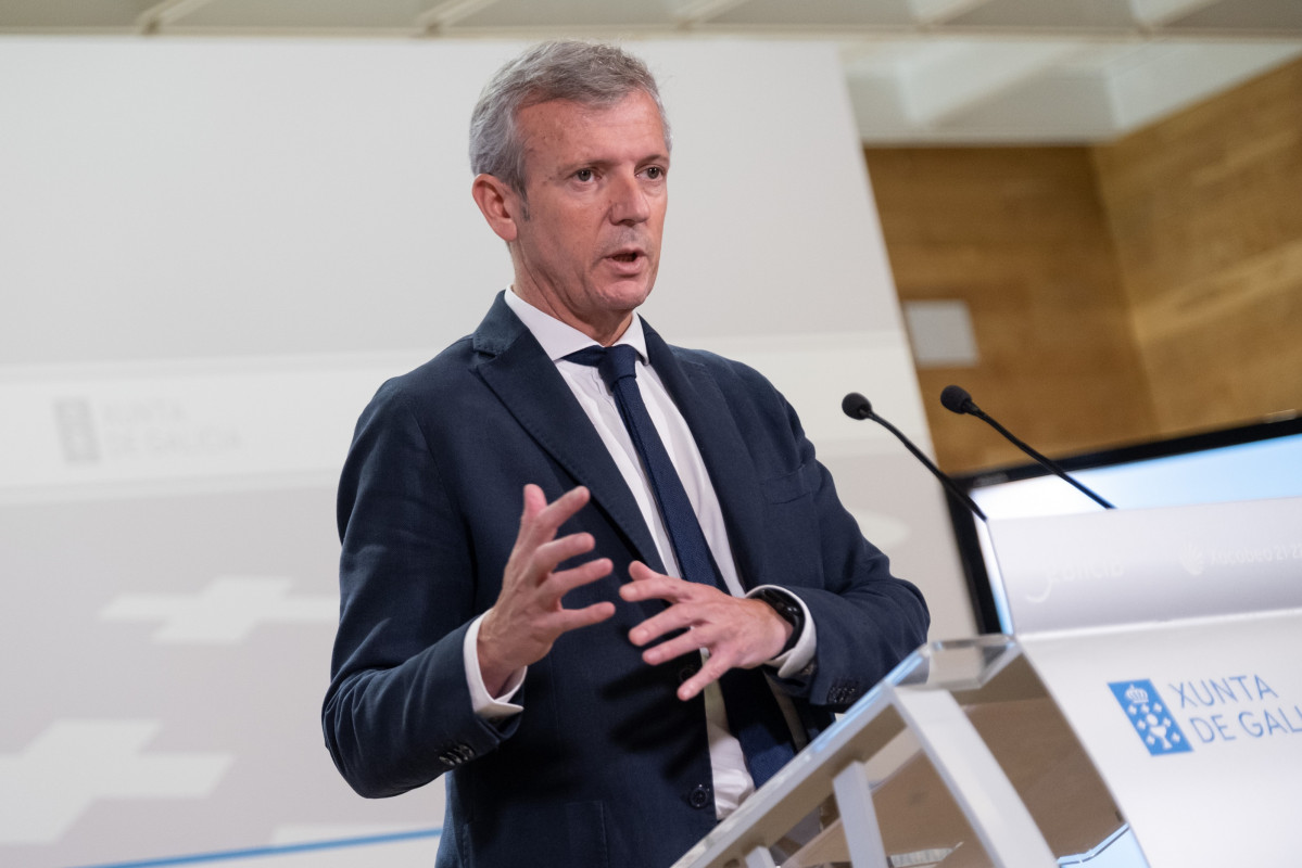 El presidente de la Xunta, Alfonso Rueda, en una comparecencia posterior al Consello de Gobierno