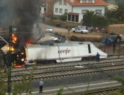 Accidente del tren Alvia en Angrois (Santiago), en julio de 2013