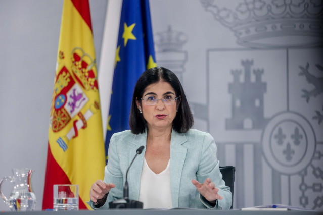 Archivo - La ministra de Sanidad, Carolina Darias, ofrece una rueda de prensa para informar de los asuntos tratados en el Consejo Interterritorial del SNS (CISNS), en la Secretaría de Estado de Comunicación, Complejo de La Moncloa, a 20 de julio de 2022.