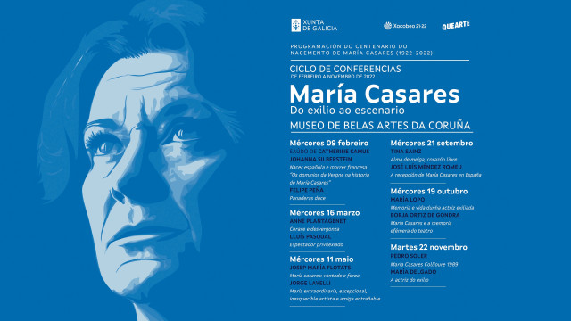 Programa de conferencias sobre la actriz gallega María Casares