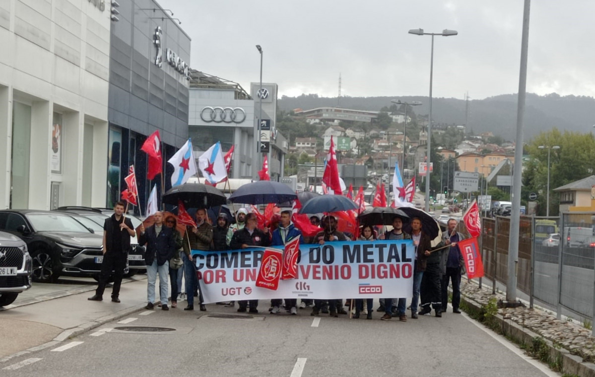 Protesta de trabajadores del sector del comercio del metal.