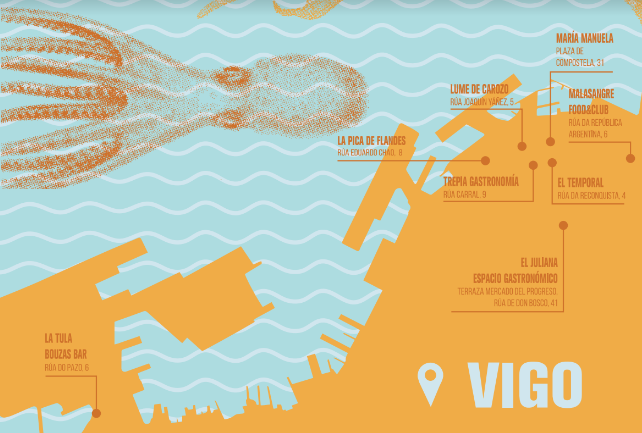 Cartel promocional de las tapas gratis de pulpo cabezudo