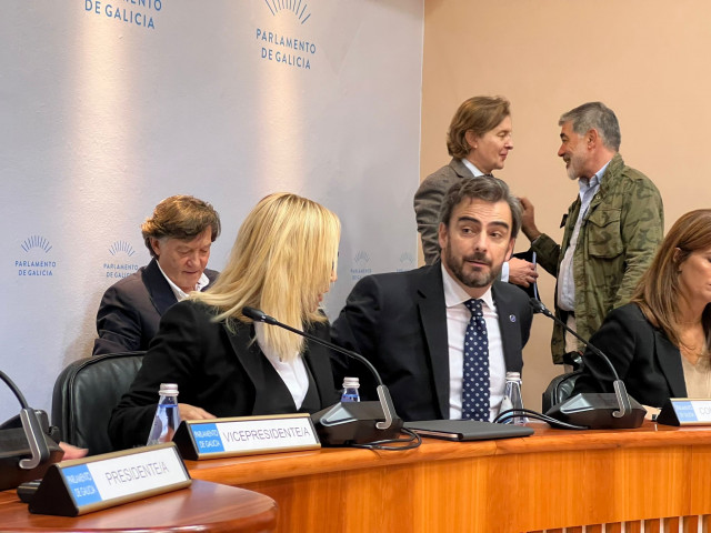 El vicepresidente segundo de la Xunta, Diego Calvo, en la Comisión de Presupuestos del Parlamento de Galicia