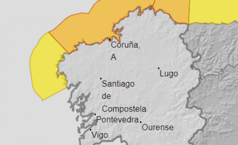 Comienza la situación de alerta naranja por temporal costero en A Coruña y Lugo, con olas de hasta seis metros