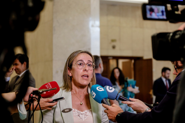 Archivo - La consejera de Infraestructuras y Vivienda de la Xunta de Galicia, Ethel Vázquez, ofrece declaraciones a los medios, durante la reunión de la Conferencia Sectorial de Transportes, en la sede del Ministerio, a 6 de julio de 2022, en Madrid (Espa