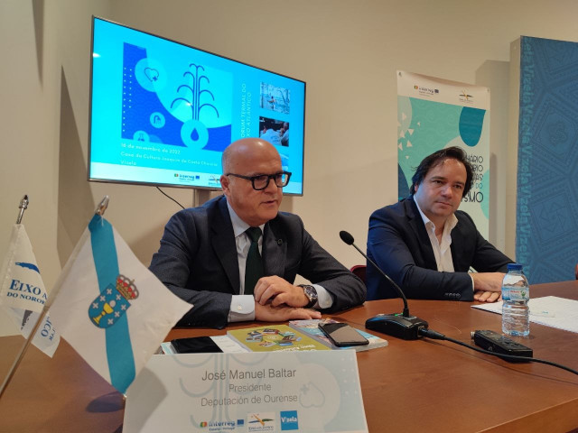 Intervención de Baltar en el 'I Seminario de intercambio de Experiencias no ámbito do Termalismo'.