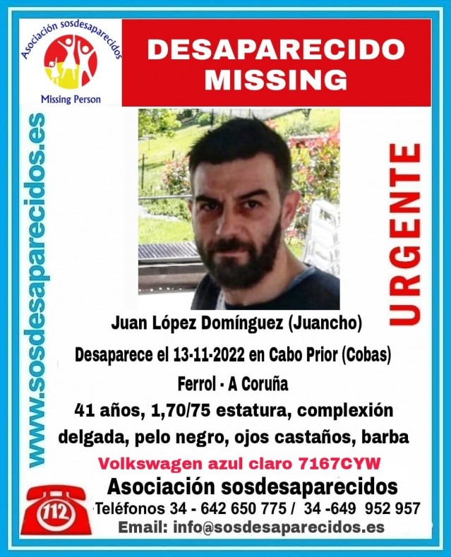 Alerta de la desaparición del vecino de Narón (A Coruña)