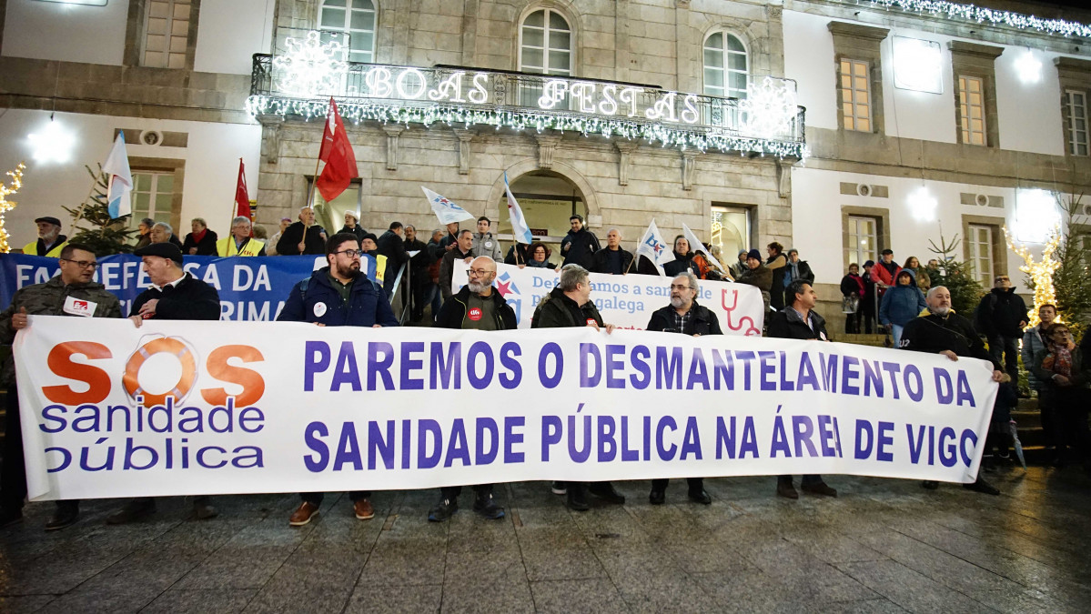Concetración de SOS Sanidade Pública en Vigo.