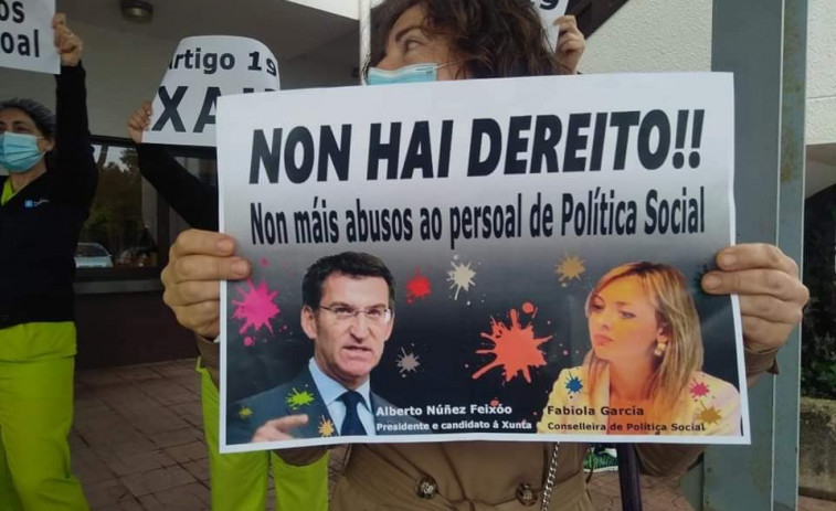 Protesta contra el deterioro de las pocas residencias públicas y por el cese del director de la CRAPD Vigo I