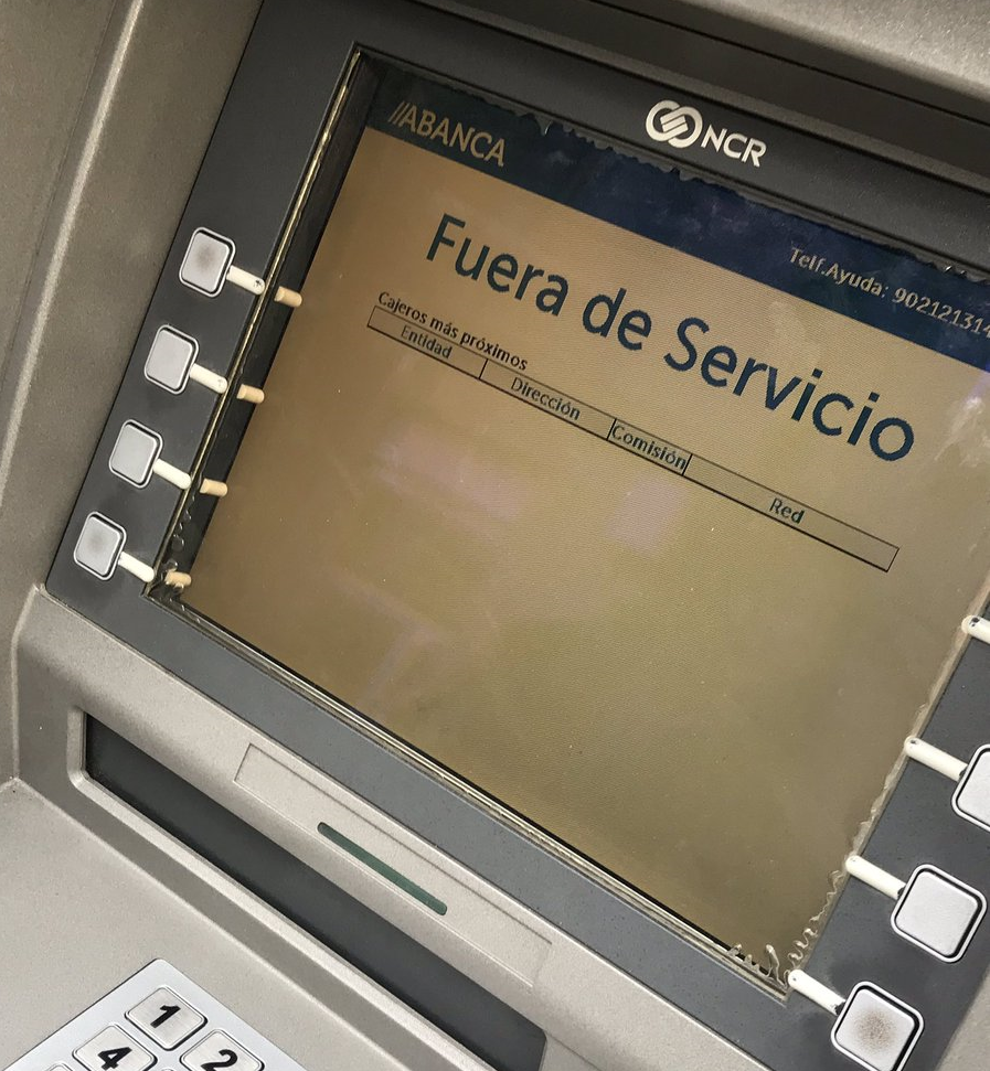Cajero abanca fuera de servicio 2019