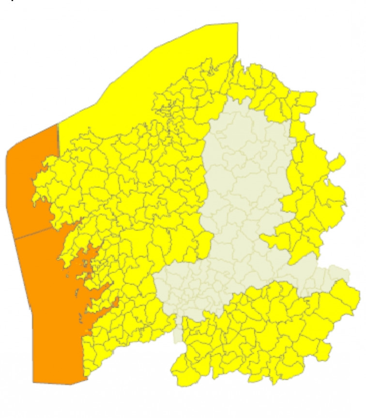 Casi toda Galicia en alerta por temporal este lunes y también el martes