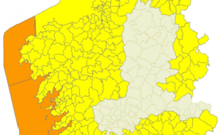 Casi toda Galicia en alerta por temporal este lunes y también el martes