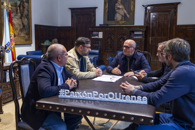 Manuel Baltar (Presidente Da Deputación Ourense) Partipa Nunha Xornada De Traballo Preparatoria Da Iccweek De 2023 Acompañado De César Fernández Gil (Vicepresidente Da Deputación Ourense), Javier Rey Veloso (Xefe De Comunicación Da Deputación Ourense), J