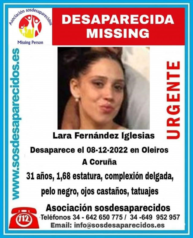 Mujer que falta de su domicilio en Oleiros (A Coruña)