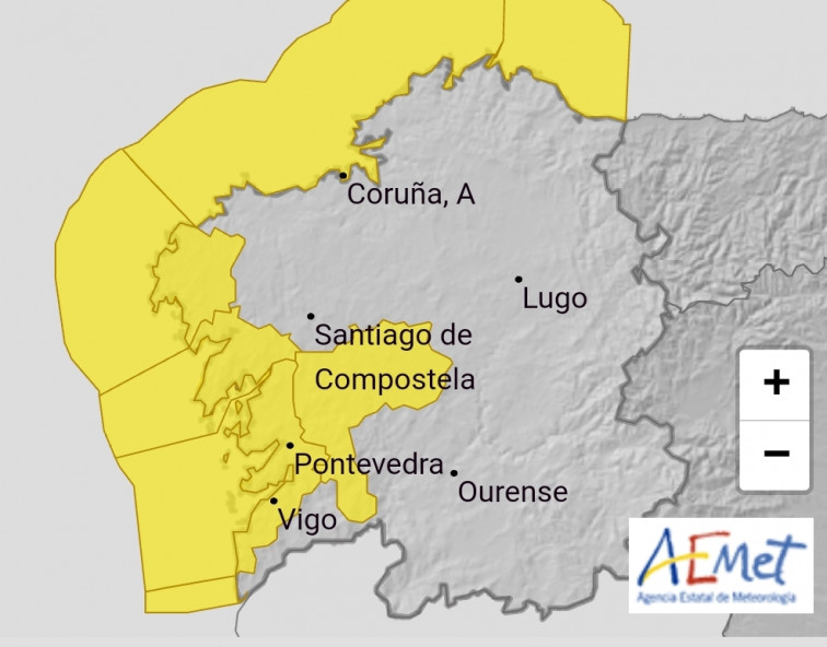 Vuelve el temporal: alerta amarilla por lluvias en parte de Galicia este jueves