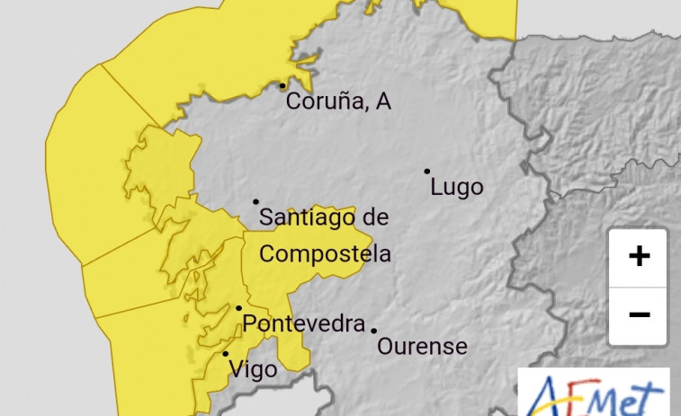 Vuelve el temporal: alerta amarilla por lluvias en parte de Galicia este jueves