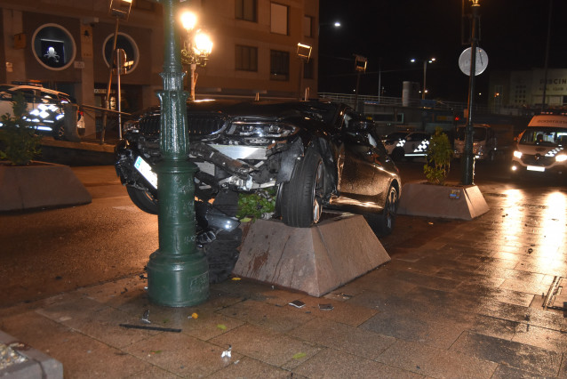 Imagen del aparatoso accidente de la calle Carral.