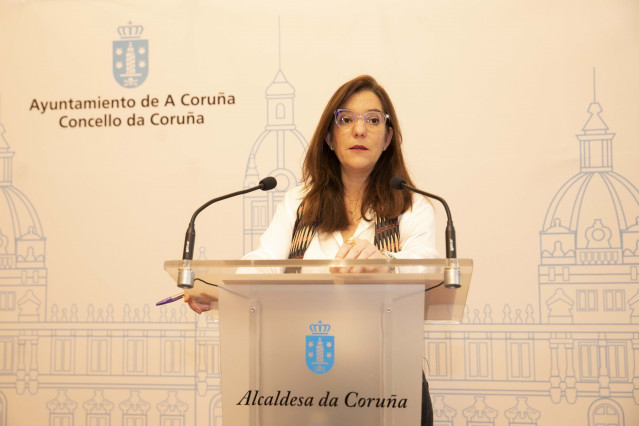 La alcaldesa de A Coruña, Inés Rey, comparece en rueda de prensa tras la Junta de Gobierno local