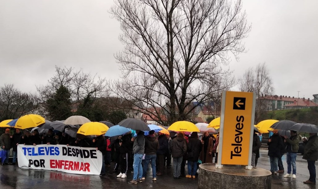 Concentración de trabajadores de Televés.