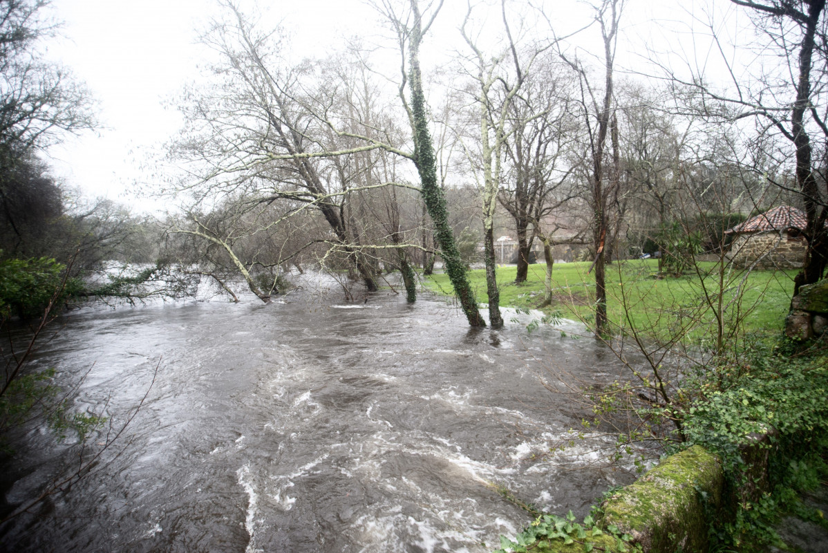 El río Lérez a su paso por Ponte Bora, a 16 de enero de 2023, en Pontevedra, Galicia (España).