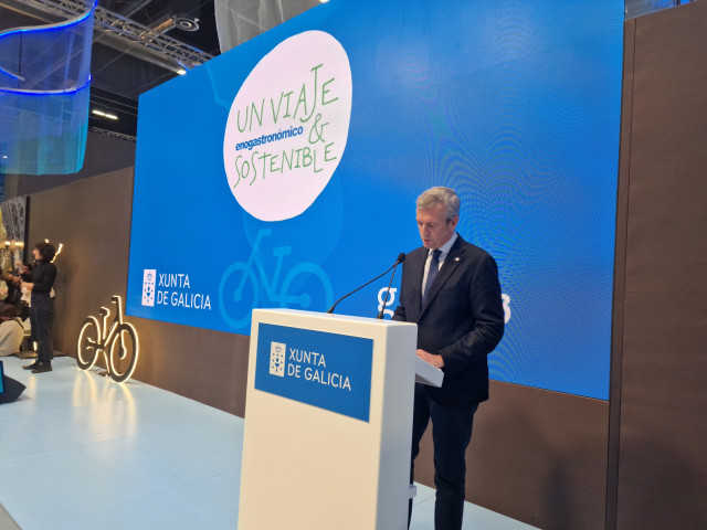 El presidente de la Xunta, Alfonso Rueda, en un acto en Fitur.