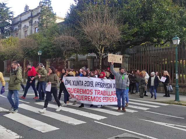 Concentración este martes frente al Parlamento de Galicia.