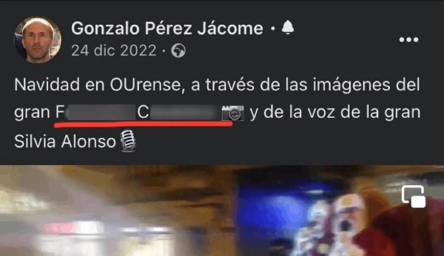 Captura del Twitter del alcalde de Ourense promocionando un vu00eddeo sobre las actividades de navidad del Ayuntamiento que dice fue filmado por uno de los contratistas de servicios sociales du00edas antes de recibir la adjudicaciu00f3n