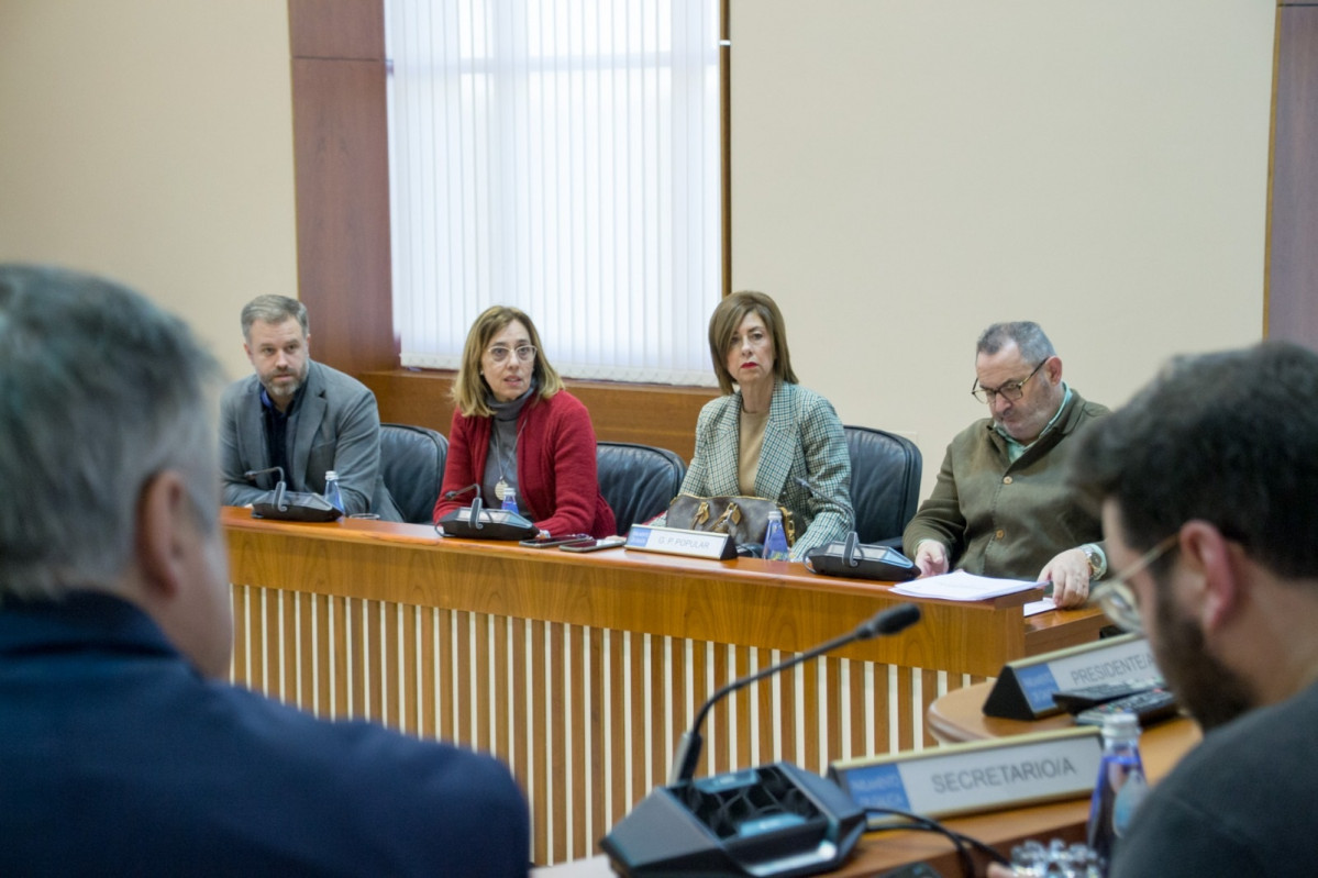 Raquel Arias (PPdeG) en la Comisión de Infraestructuras del Parlamento de Galicia.