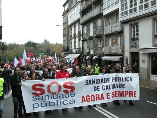 Manifestación por el centro de salud de Arcade y Soutomaior